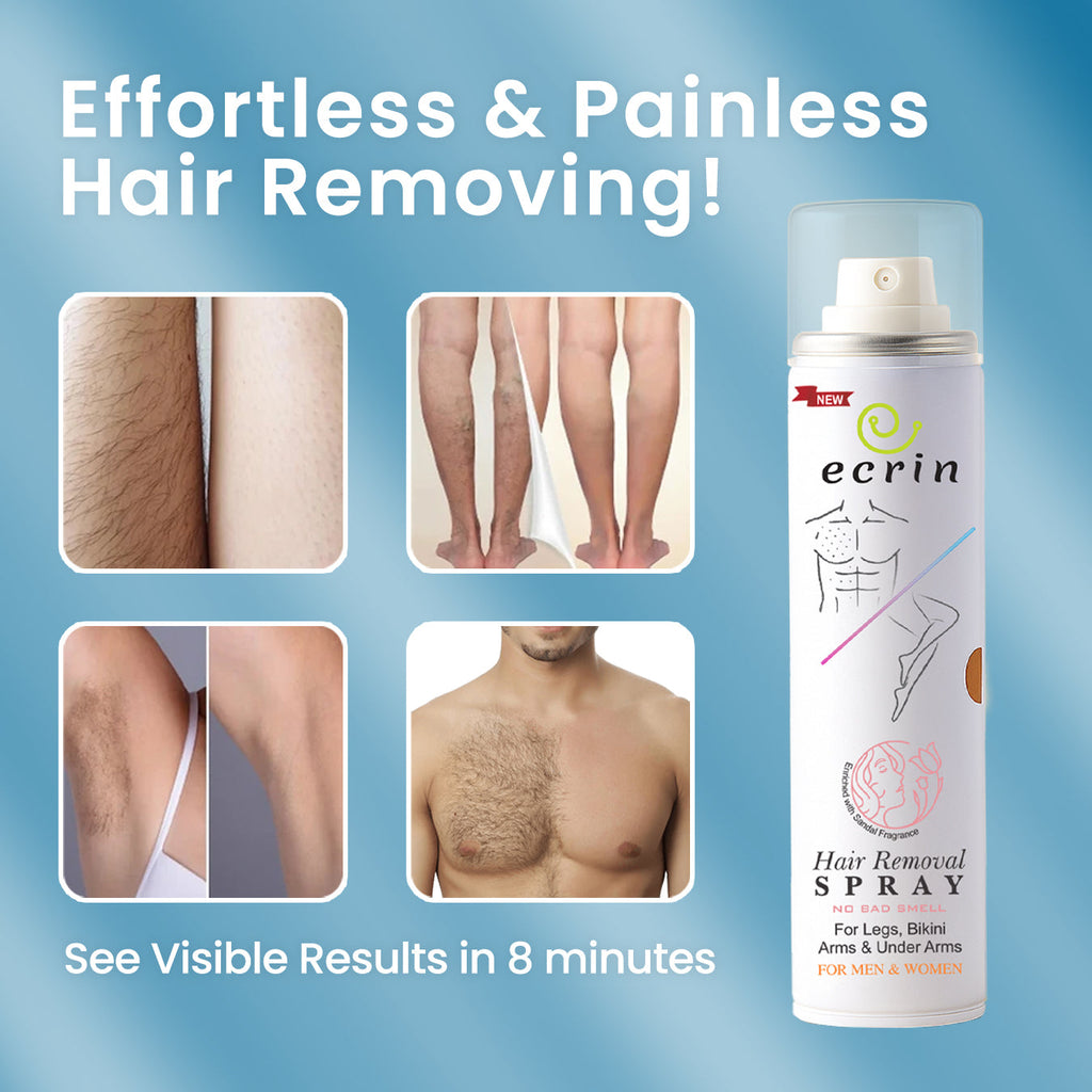 Ecrin Hair Removal Foaming Spray Pack of 2 - Advance Formula with Refreshing Fragrance (200ml)