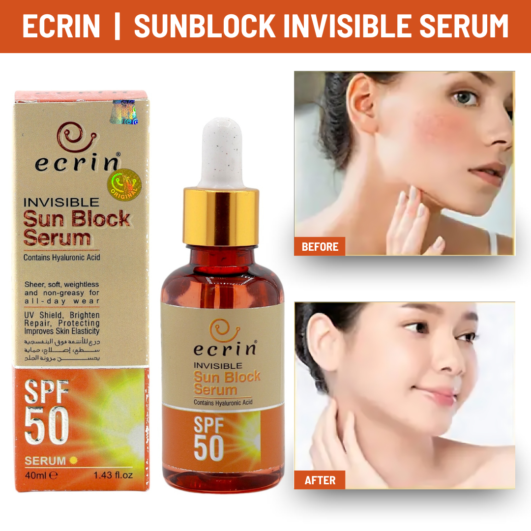 Ecrin Sun Block Serum - No white cast - 40ml - Get Incredible Results