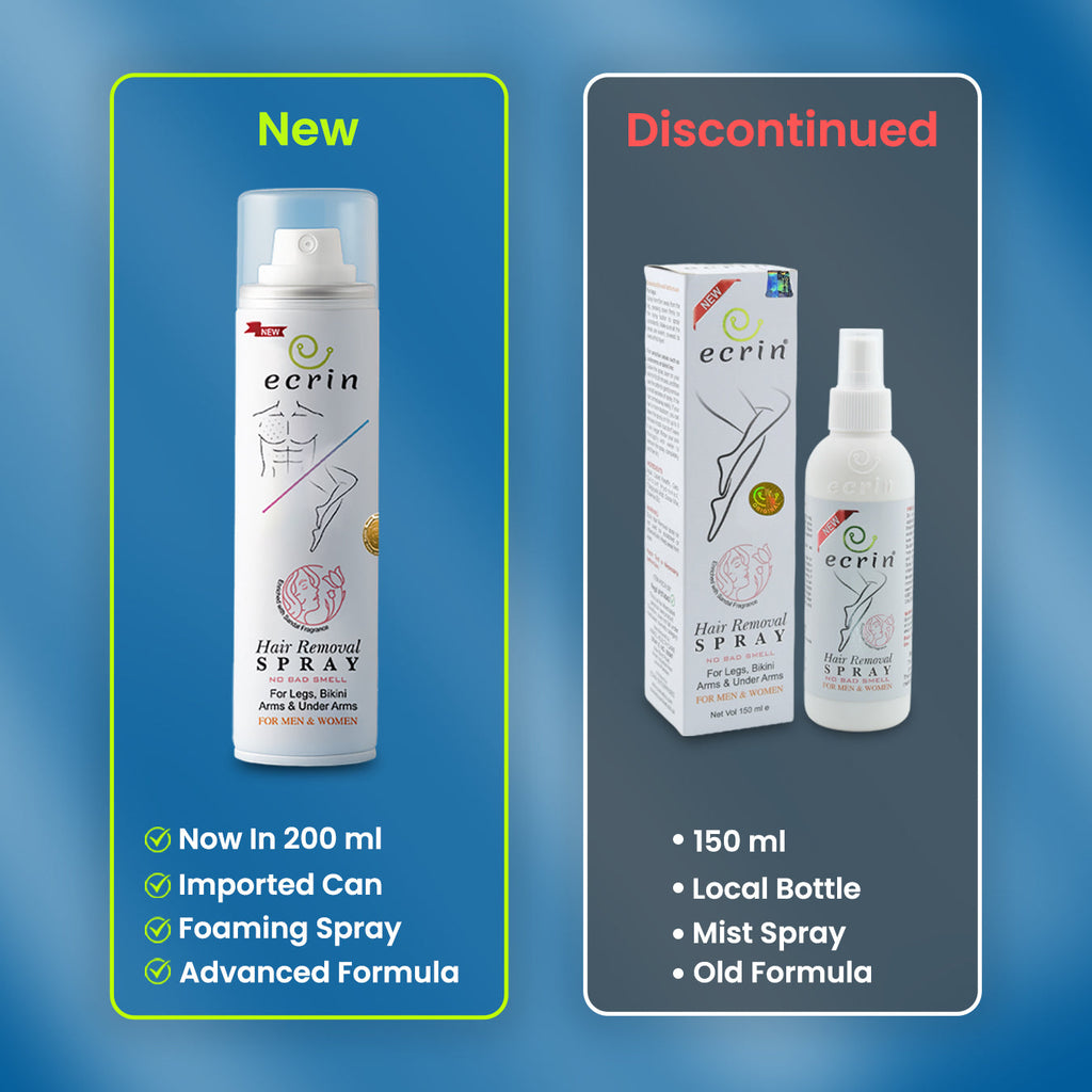 Ecrin Hair Removal Foaming Spray Pack of 2 - Advance Formula with Refreshing Fragrance (200ml)